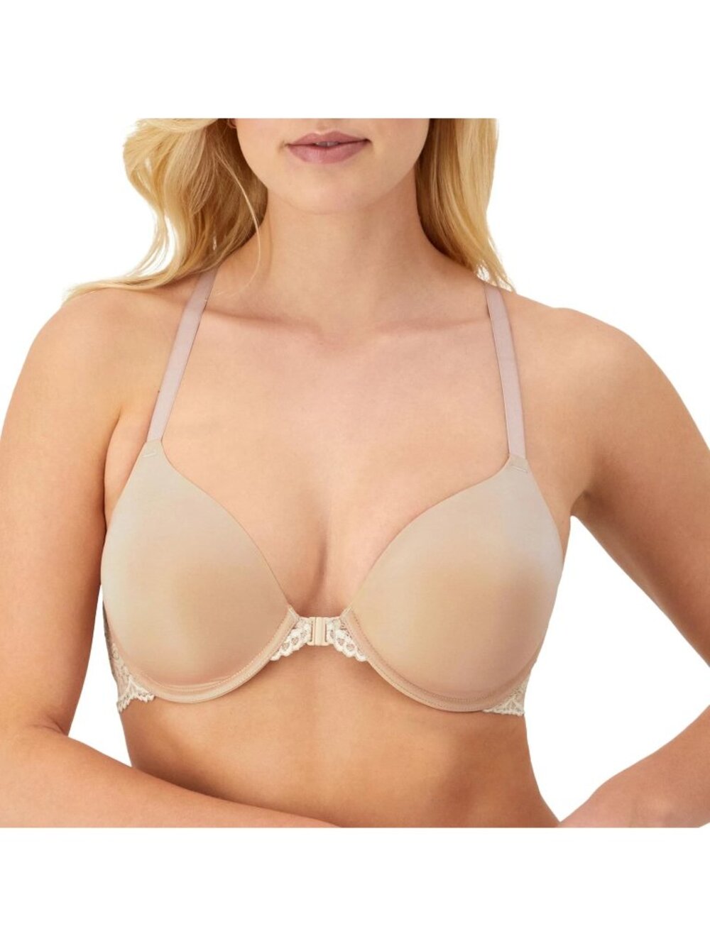 Maidenform Size 38D T-Shirt Bra One Fab Fit  Underwire Racer Lace Back NEW
